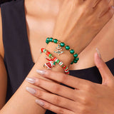 Versatile Green Christmas Beaded Bracelet