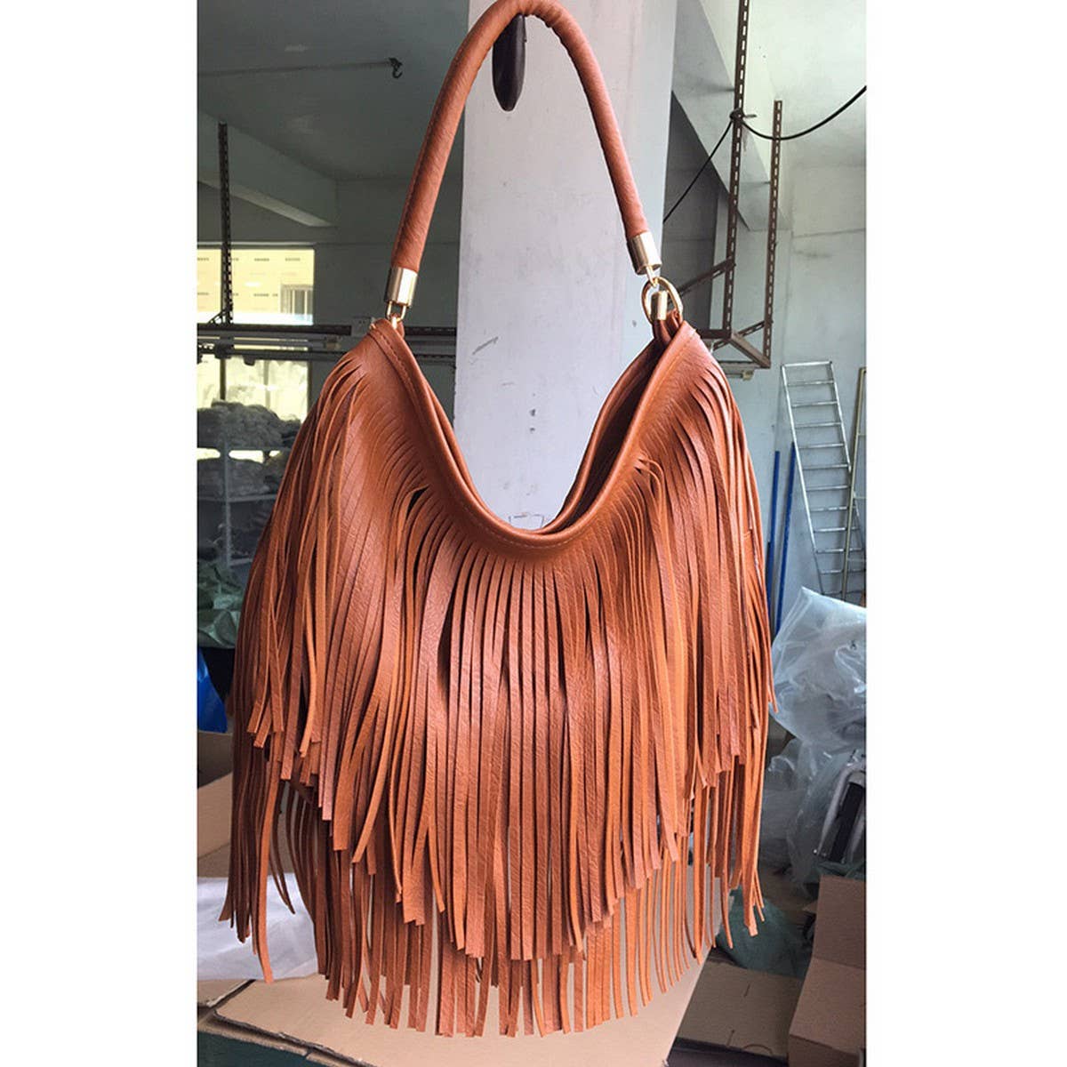 Cwab4540_Soft Leather Double-Sided Tassel Handbag