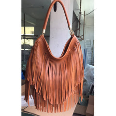 Cwab4540_Soft Leather Double-Sided Tassel Handbag