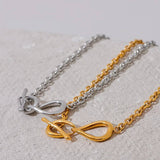 Titanium Steel Necklace With Bow Pendant_Cwmm5653