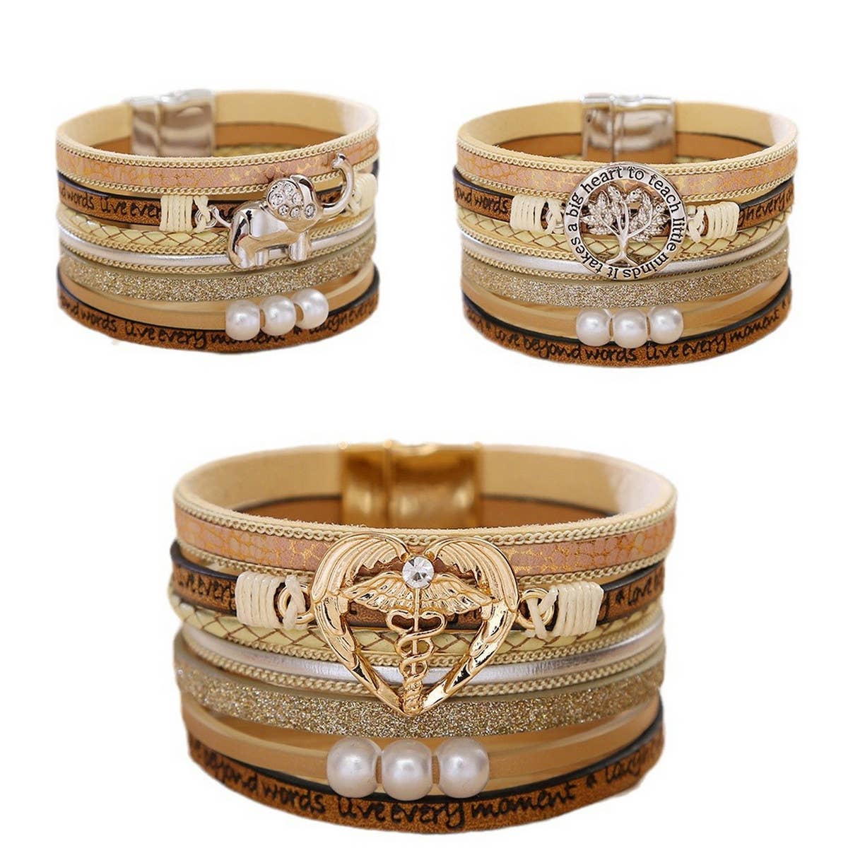 BOHEMIAN MAGNETIC CLASP MULTI LAYER BRACELET_CWAJE1459