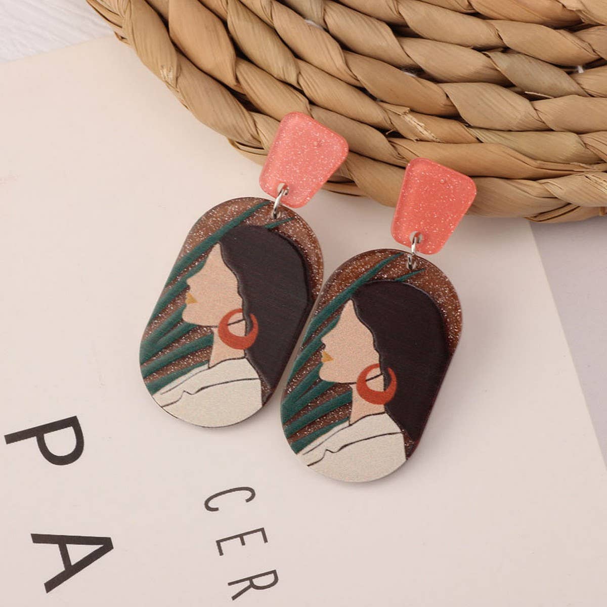 SWEET GIRL COLORFUL FLOWER ACRYLIC EARRINGS_CWAJE3993