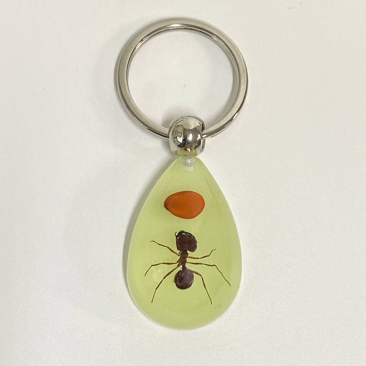 AMBER GLOW IN THE DARK INSECT KEYCHAIN PENDANT_CWMM3698