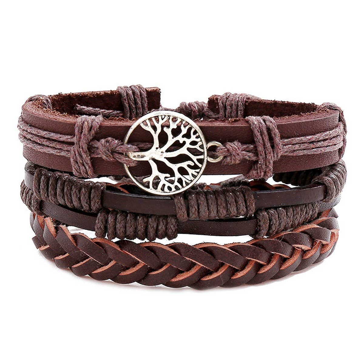 Vintage Braided Mens Leather Bracelet_Cwmm4551