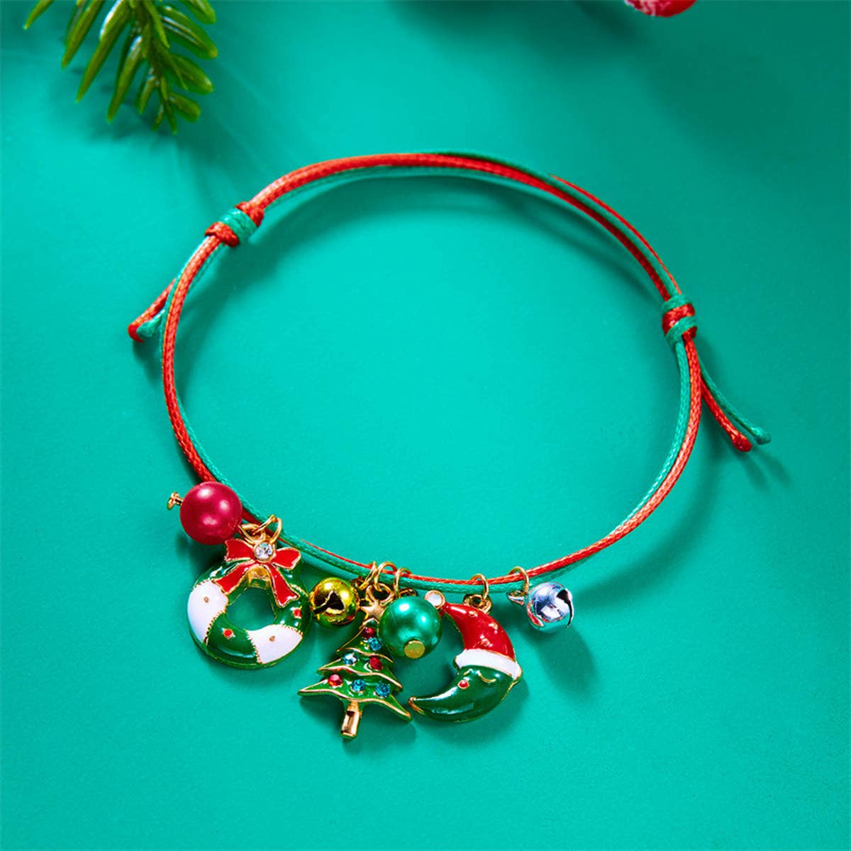 HANDMADE WOVEN CHRISTMAS TREE MOOSE BRACELET_CWAJE2395