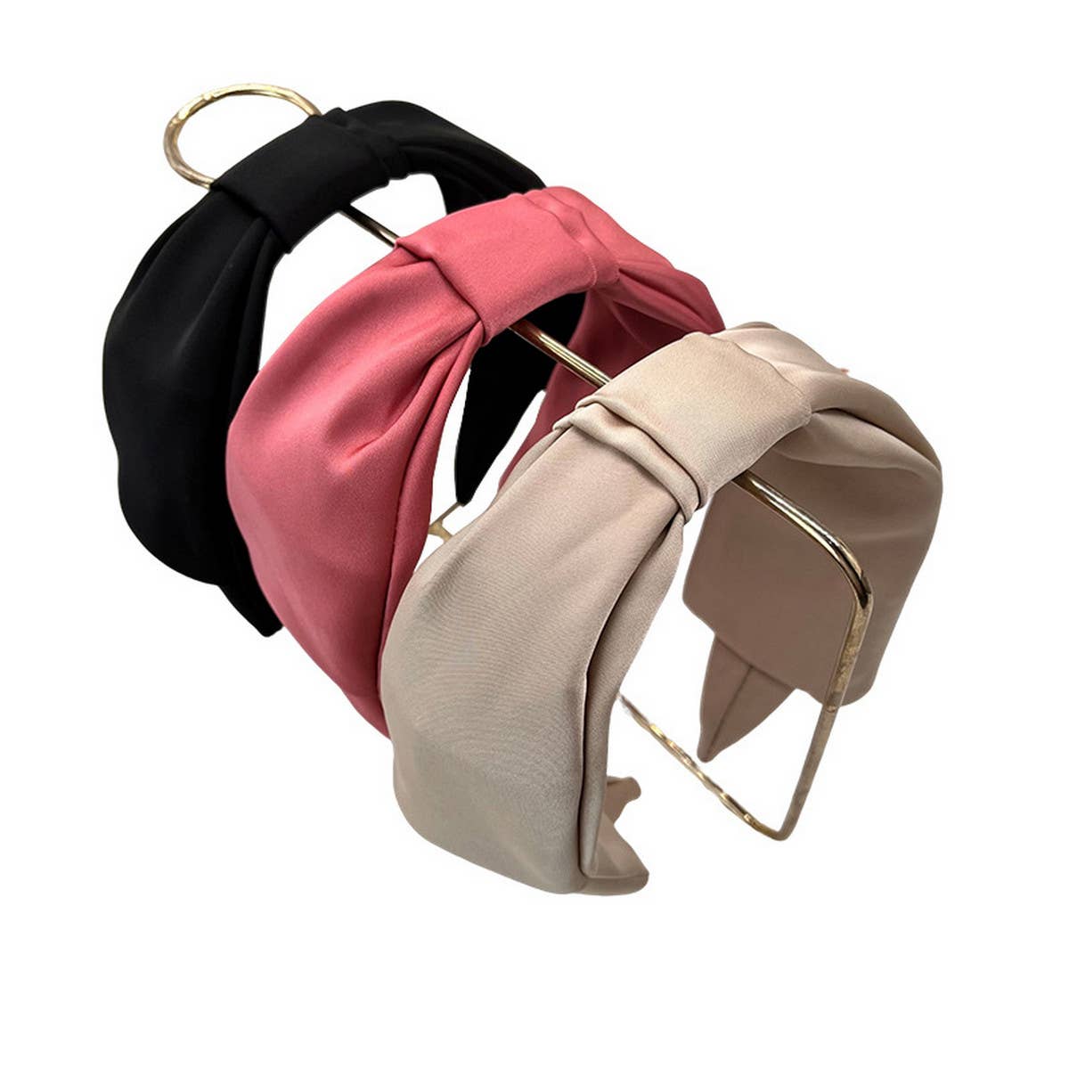 FASHIONABLE PLEATED SOLID COLOR BOW HEADBAND_CWAHA2587