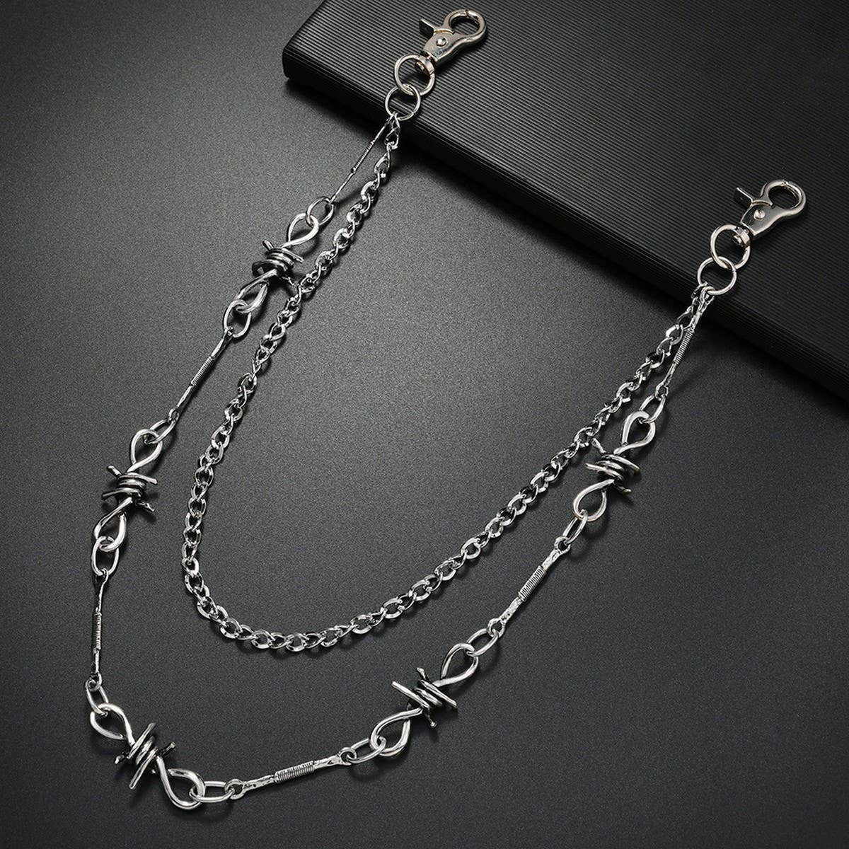 COOL PUNK STYLE MULTI LAYERED SPIKED PANTS CHAIN_CWMM4889