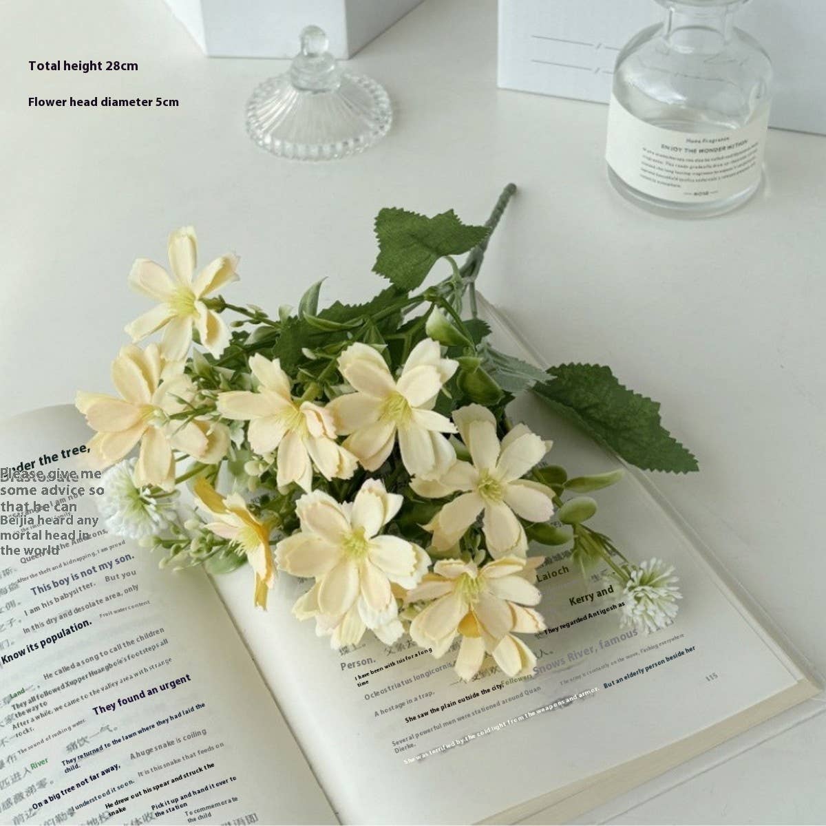 FAUX 10 HEAD DAISY BOUQUET FOR LIVING ROOM DECOR_CWMM6581