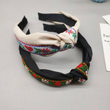 Wide Embroidered Double Knot Headband