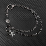 Trendy Retro Leather Stitching Jeans Chain_Cwmm4838