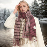 PLAID COLORBLOCK SCARF UNISEX WARM WINTER SHAWL_CWASC1447