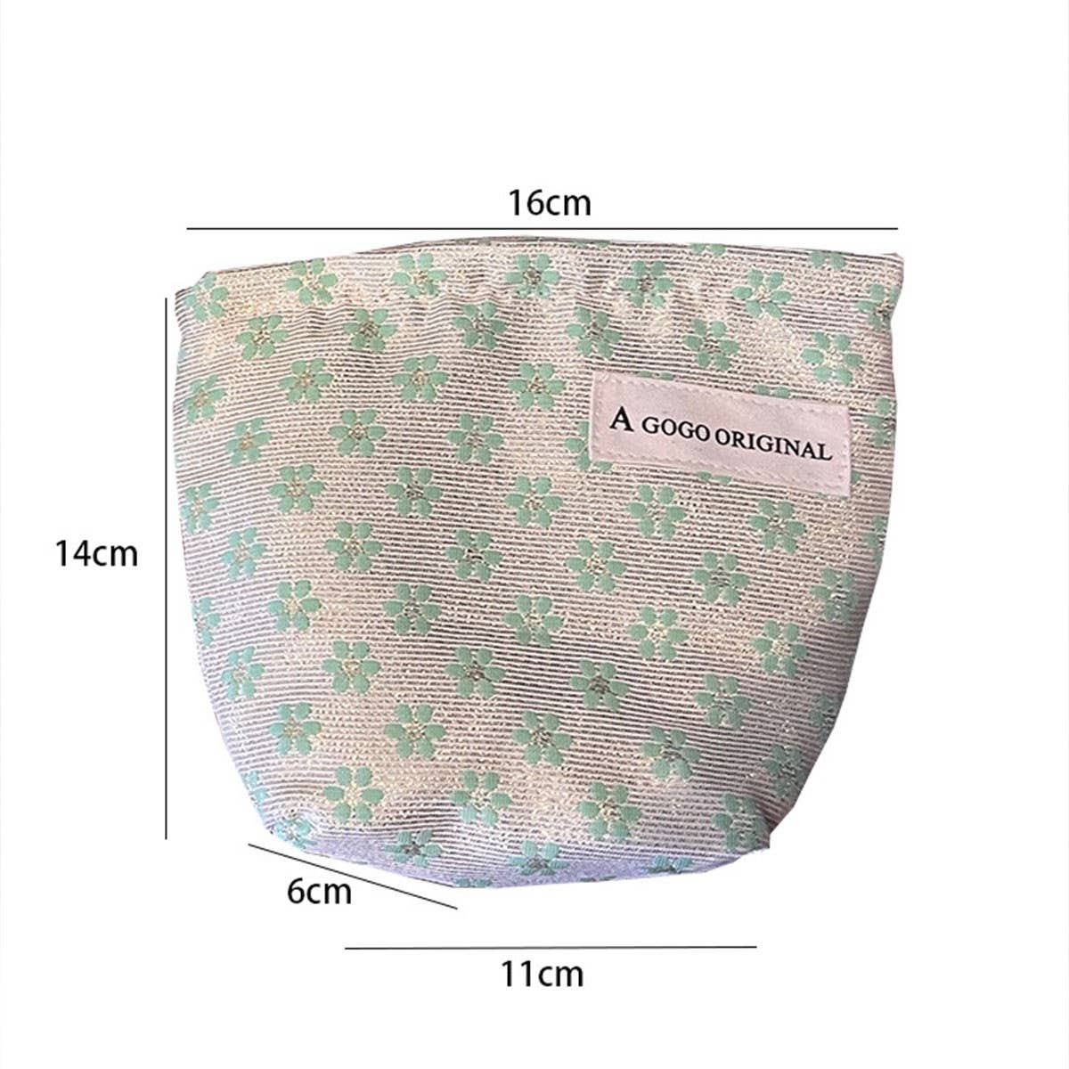 Green Floral Cosmetic Bag Travel Wash Pouch_Cuab00669