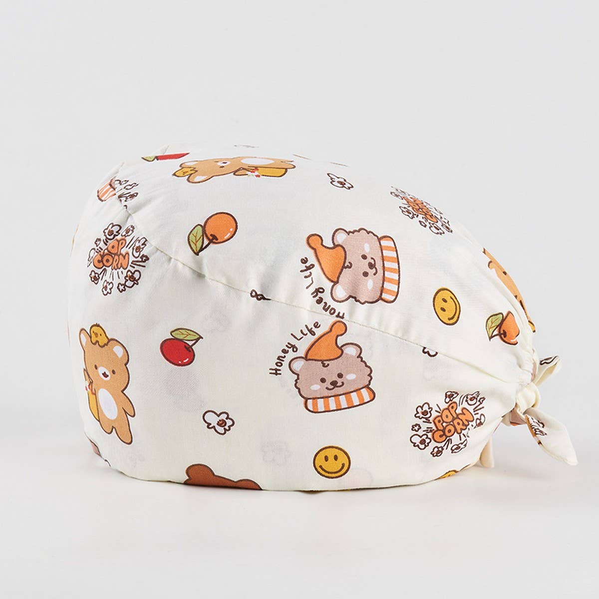 CHERRY BEAR PRINTED NURSE CAP PURE COTTON HAT_CWAH3324