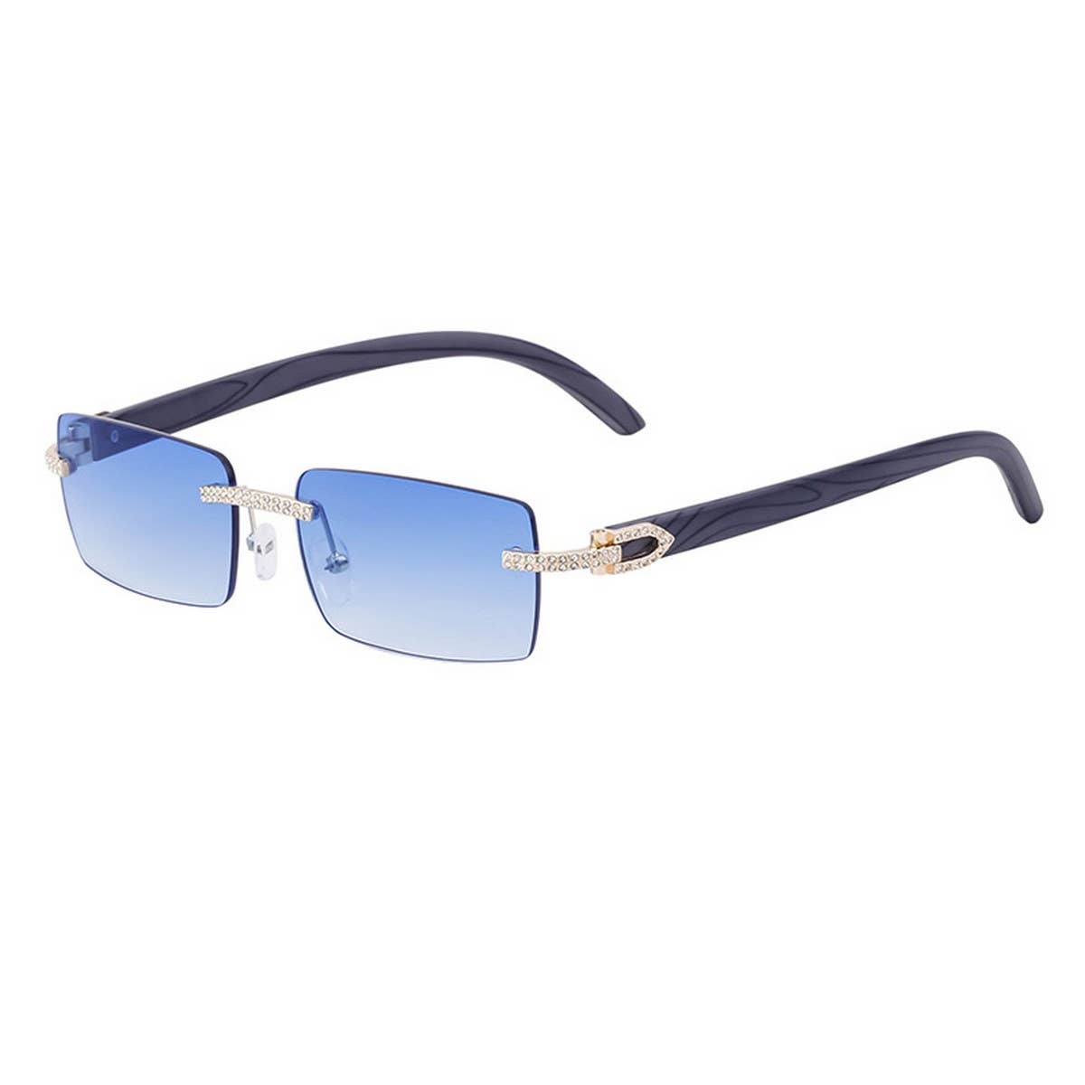 DIAMOND STUDDED WOOD GRAIN TEMPLE SUNGLASSES_CWASG0596