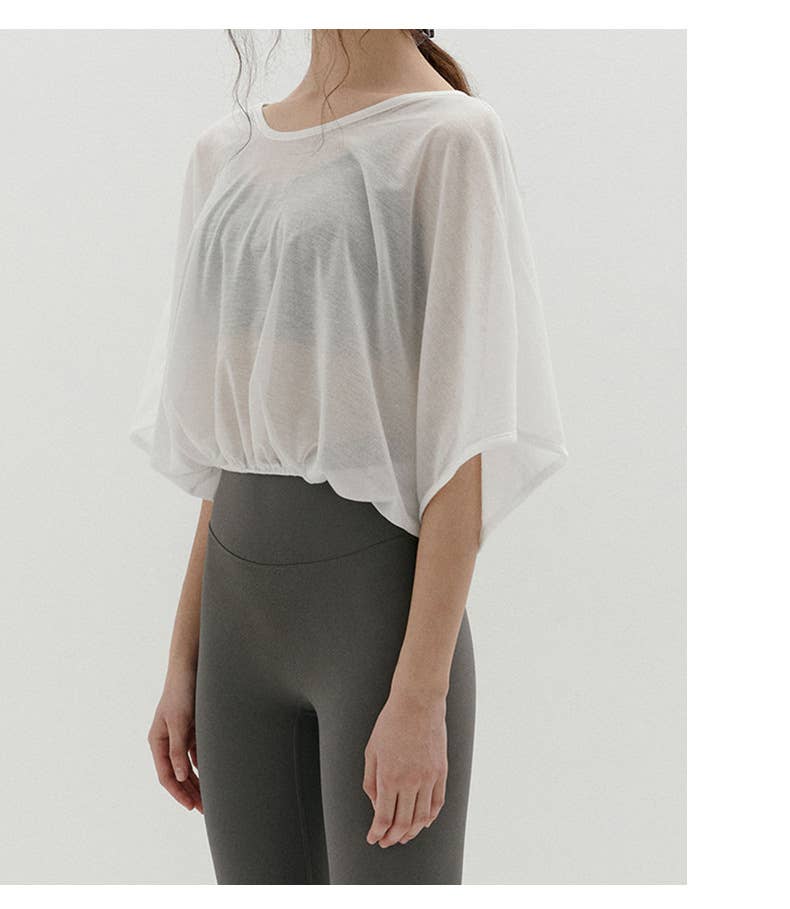 Sports Blouse Tencel Breathable Running Sunscreen