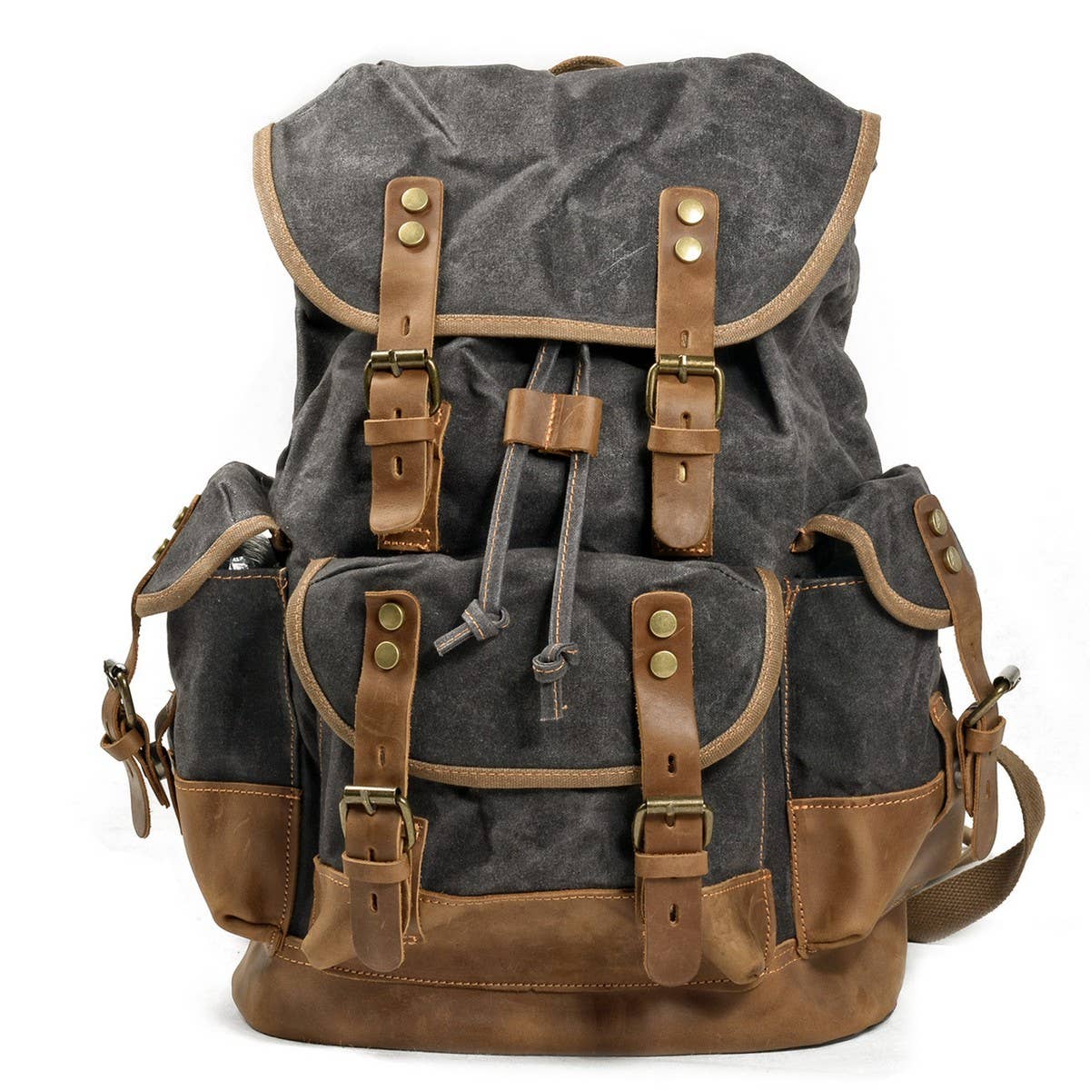 CANVAS LEATHER HIKING BACKPACK FOR SCHOOL TRAVEL_CWAB5518