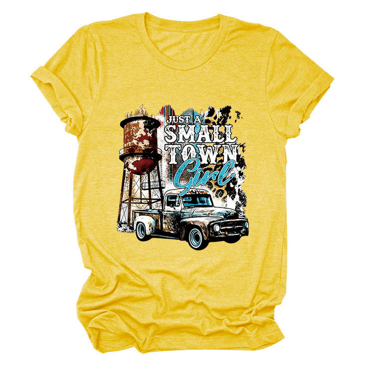 JUST A SMALL TOWN GIRL PRINT T SHIRT LOOSE FIT_CWTTS1525