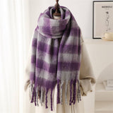 PLAID WINTER SCARF SHAWL THICK SOFT UNISEX WRAP_CWASC0964