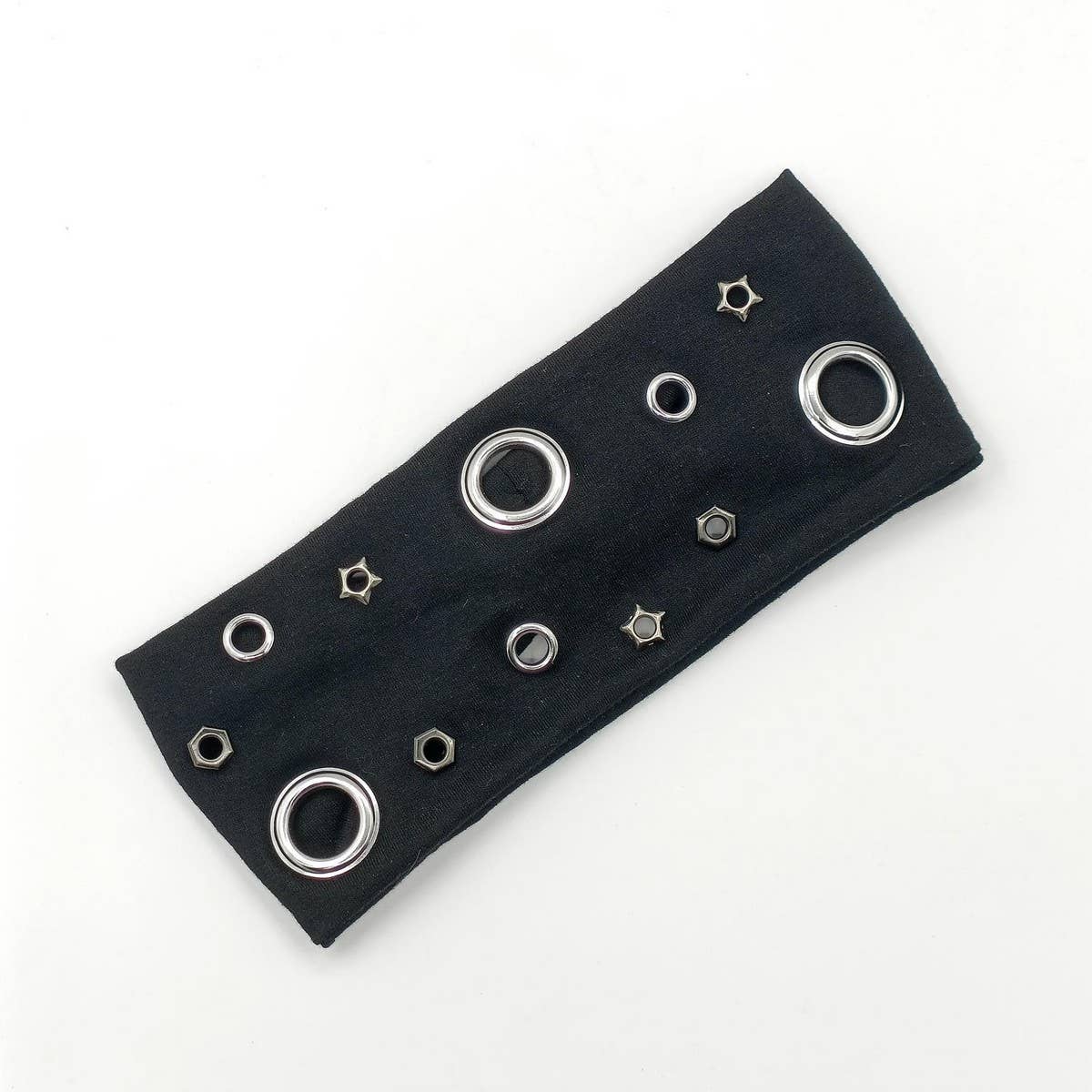 ELASTIC PUNK HEADBAND WITH MIXED METAL STUDS_CWAHA6309
