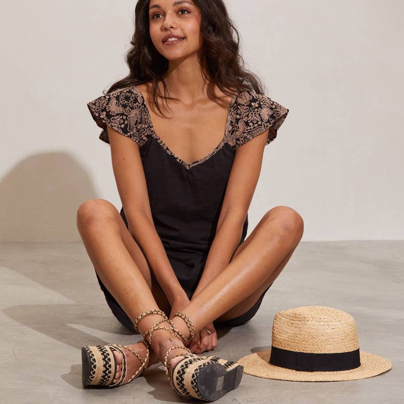 Stylish Patchwork Contrasting V-Neck Dress