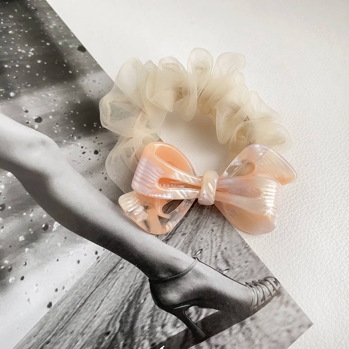 Women Gentle Lace Bow Hair Tie_Cwaha0806