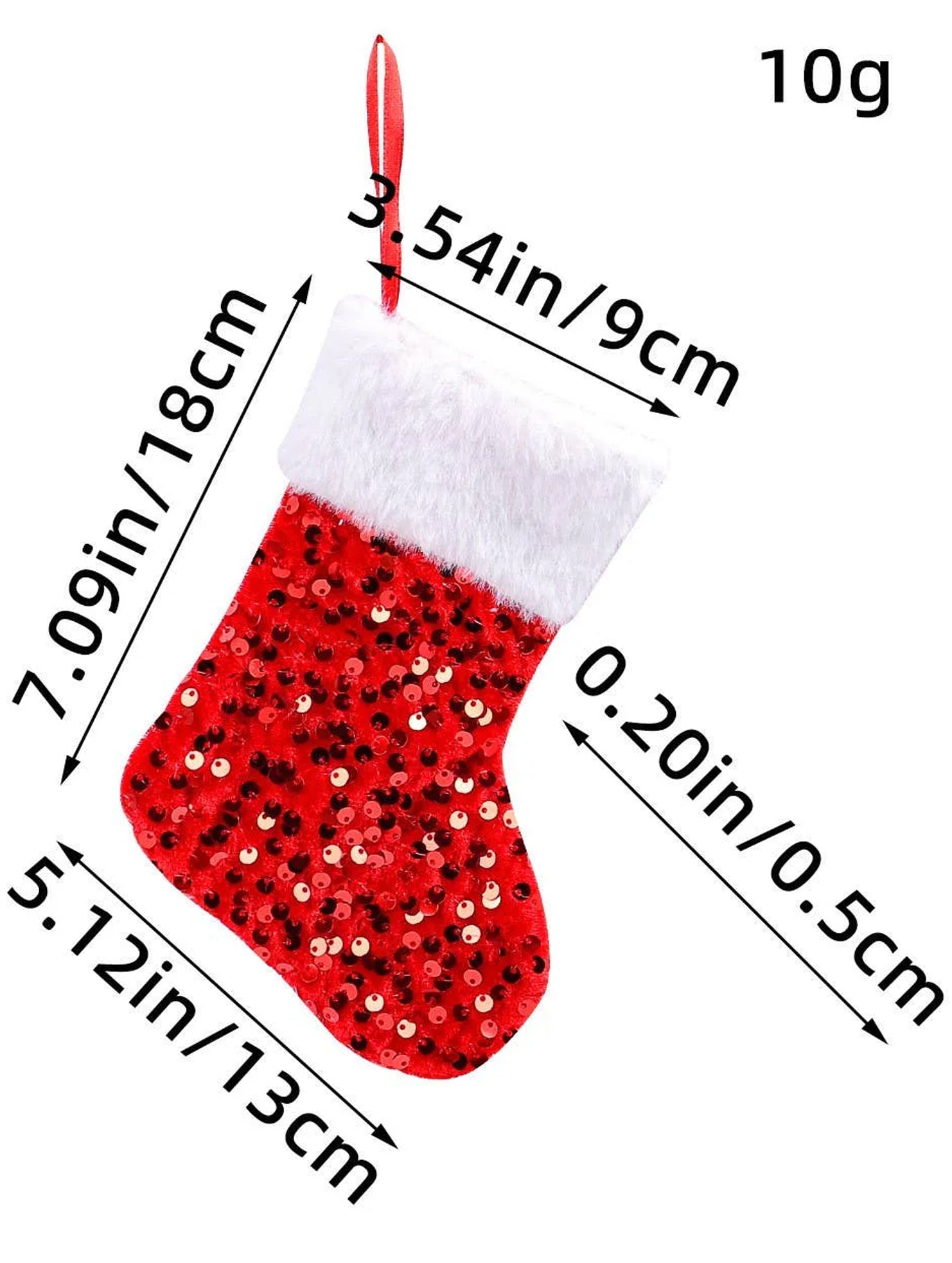 NEW PLUSH WHITE EDGE SEQUINED CHRISTMAS SOCKS_CWMS1439