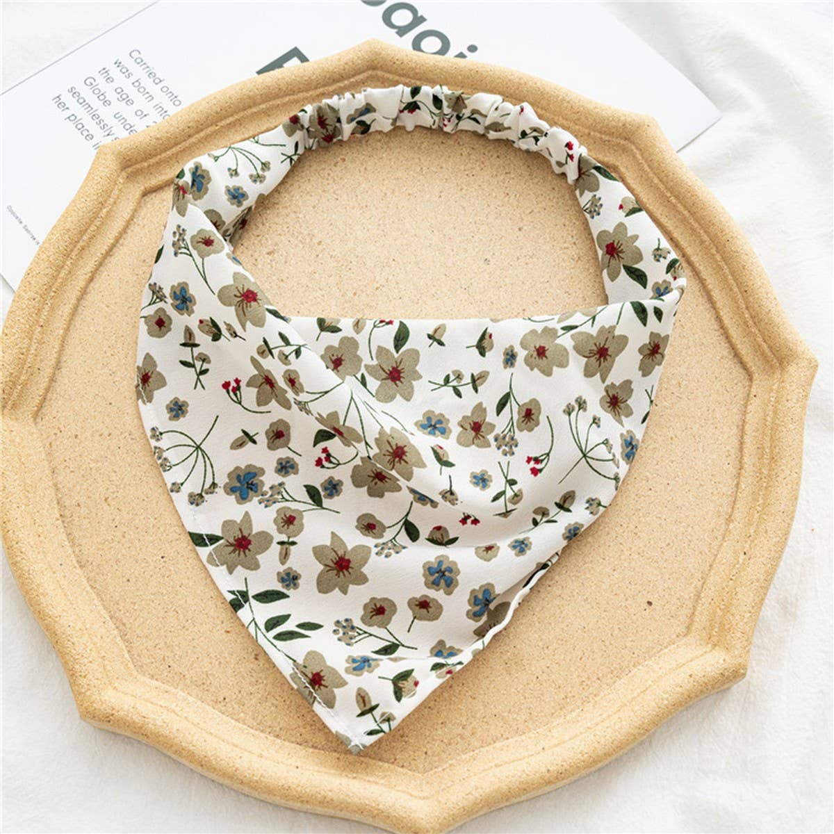 FLORAL ELASTIC BAND SCARF HEADBAND HAIRACCESSORIES_CWAHA4148