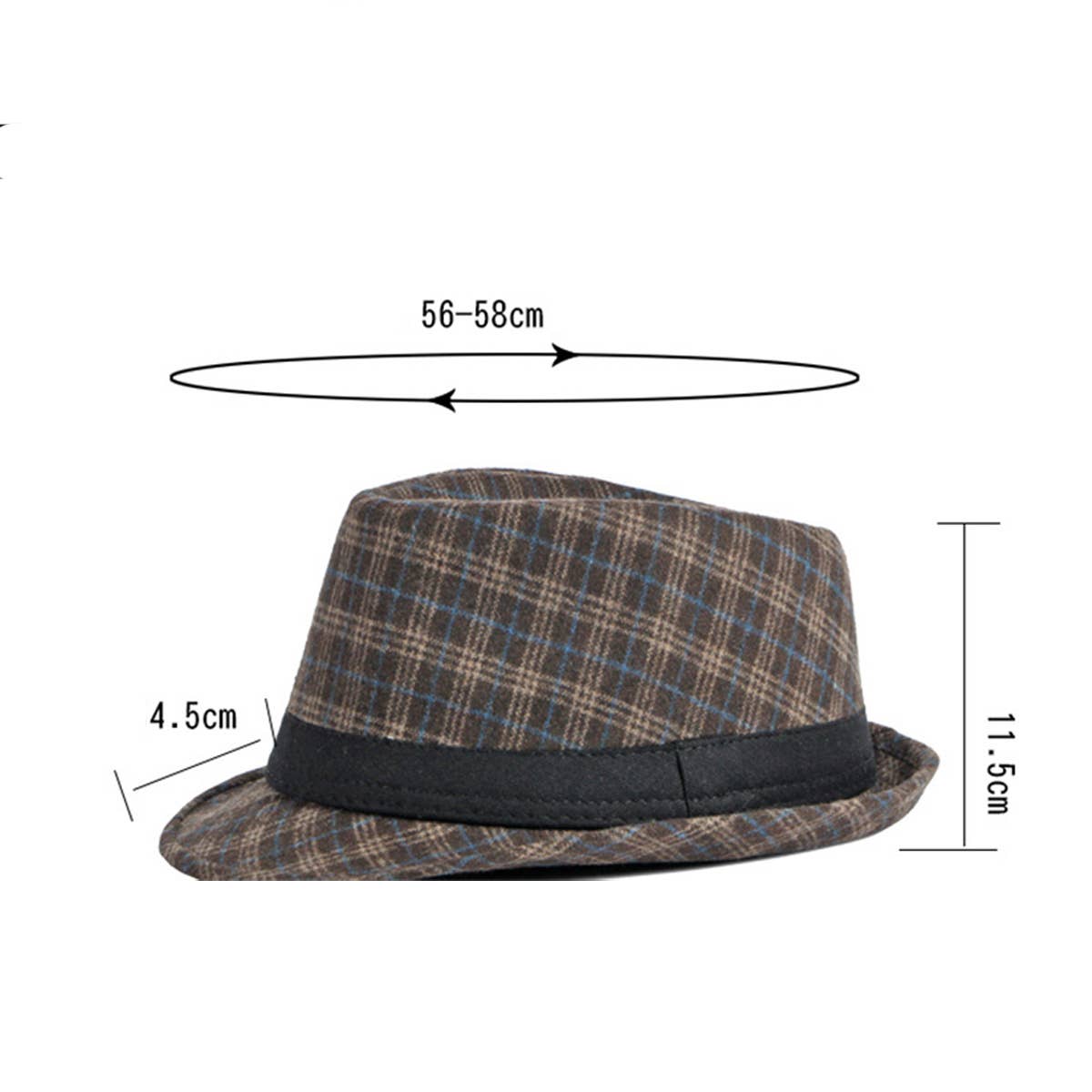 NEW AUTUMN AND WINTER LITERARY PLAID JAZZ HAT_CWAH1919