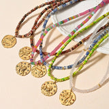 STAINLESS STEEL ZODIAC NECKLACE WITH NATURAL GEMS_CWMM8881