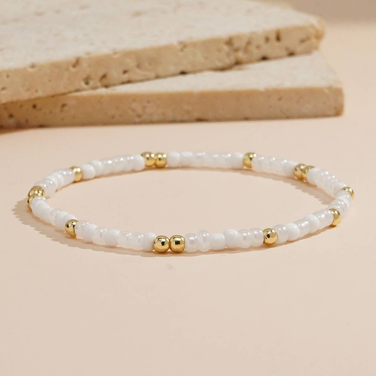 IMITATION PEARL CROSS RICE BEAD BRACELET_CWMM3847