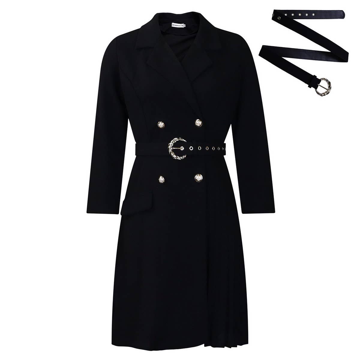 HIGH WAIST FASHIONABLE WAIST MID LENGTH SUIT DRESS_CWDSD6062
