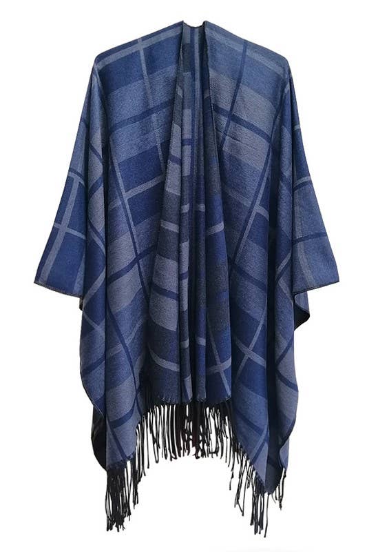 PLAID PATTERN FASHION SHAWL WRAP_CWASC0021