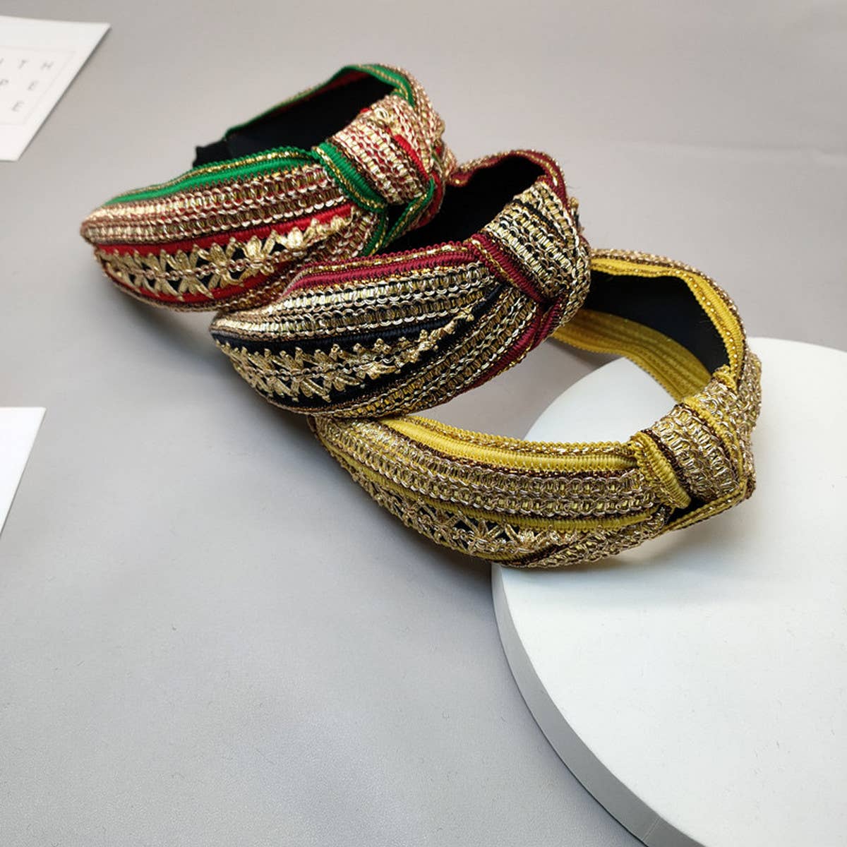 BRAIDED WIDE BAND NON SLIP BOHEMIAN HEADBAND_CWAHA2603