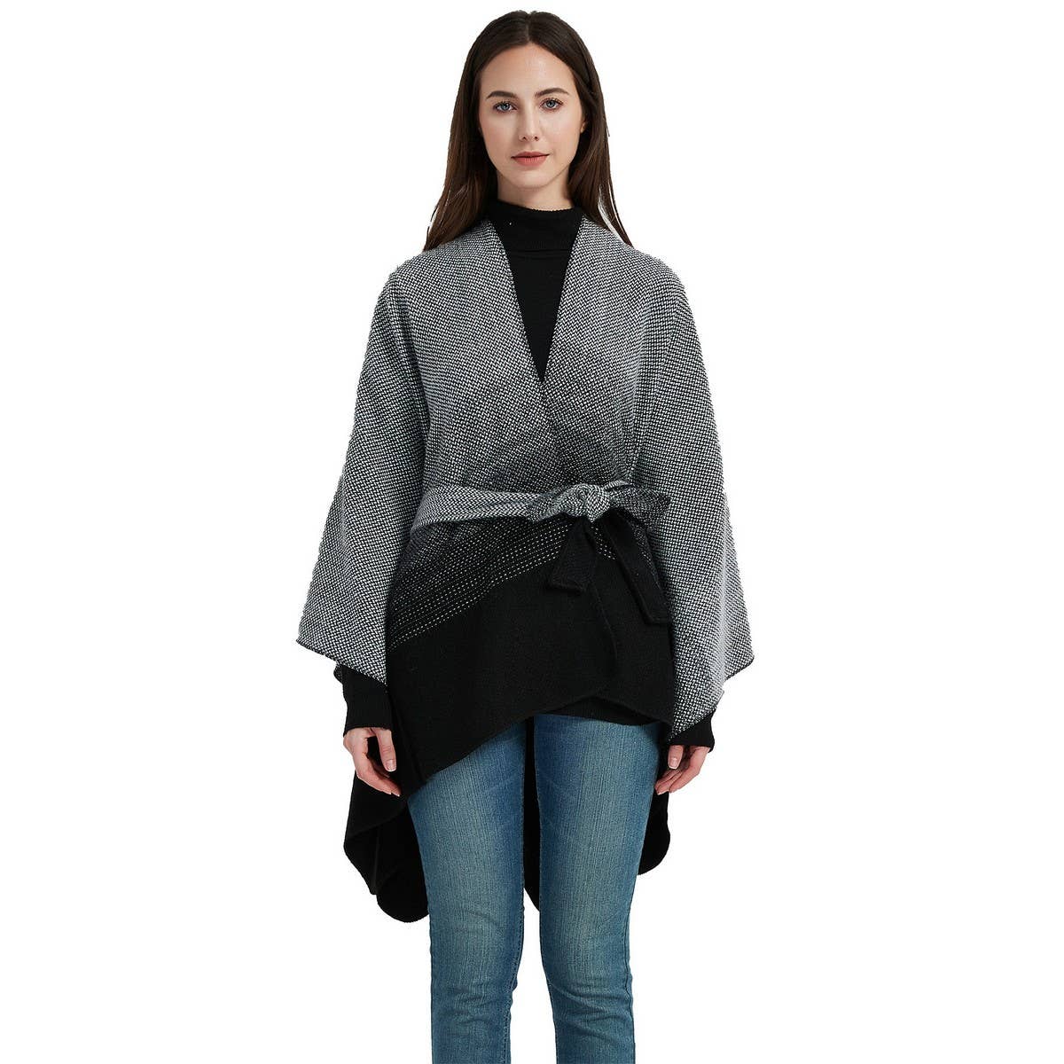 GRADIENT CARDIGAN WARM SHAWL CLOAK_CWASC0267