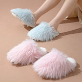 HOME FUR CAP TOE CANDY COLOR COTTON SLIPPERS_CWSHS0833