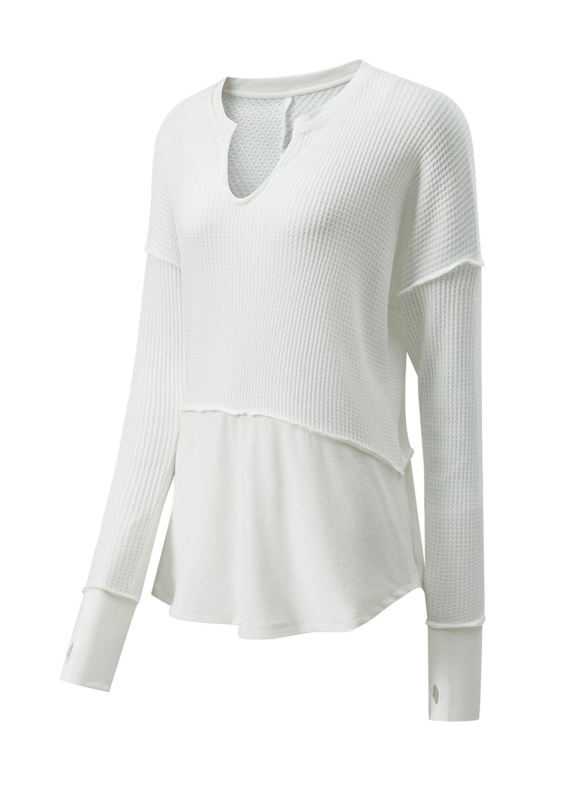 Solid Color Long Sleeve Patchwork Loose Hoodie