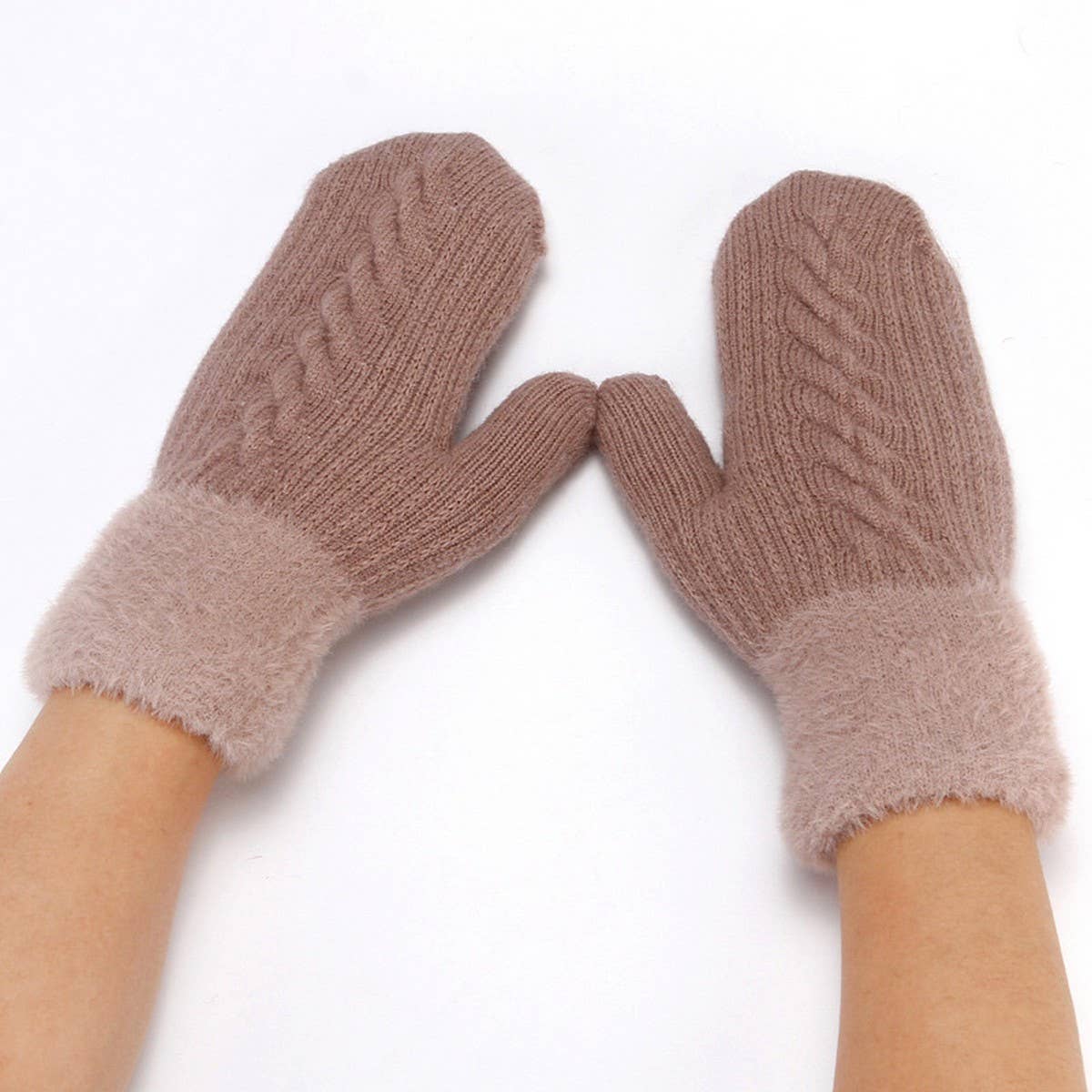 Winter Cute Solid Color Warm Knitted Gloves_Cwag0264