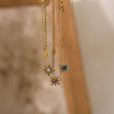 DELICATE SMALL SOLID COLOR SUNFLOWER NECKLACE_CWMM5553