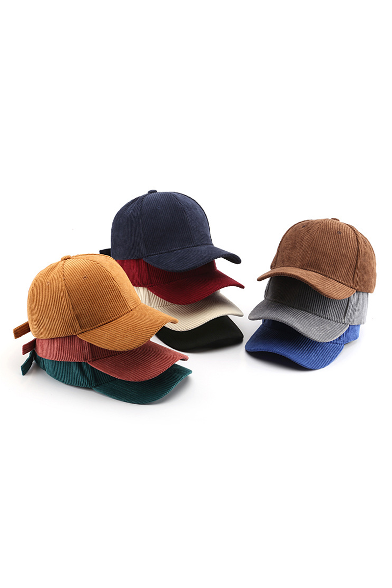 CORDUROY BASEBALL CAP UNISEX WINTER WARM OUTDOOR_CWAH0517