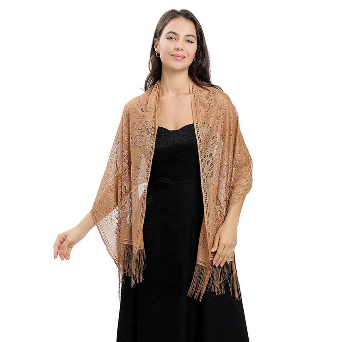 NEW FLOWER LACE EVENING SHAWL_CWASC1089