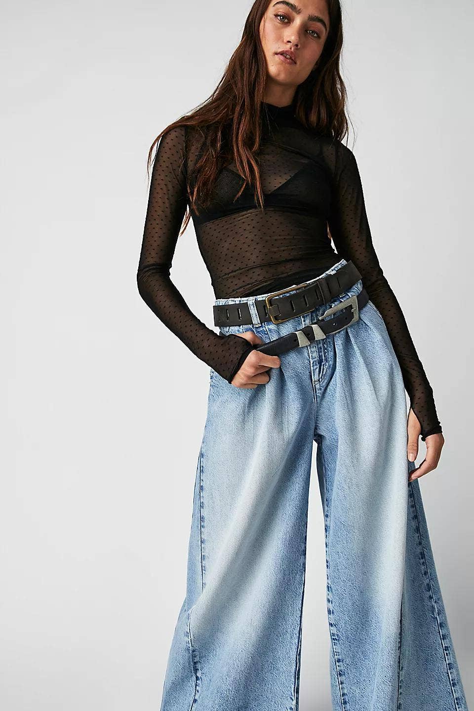 Street Style American Wide-Leg Baggy Casual Jeans