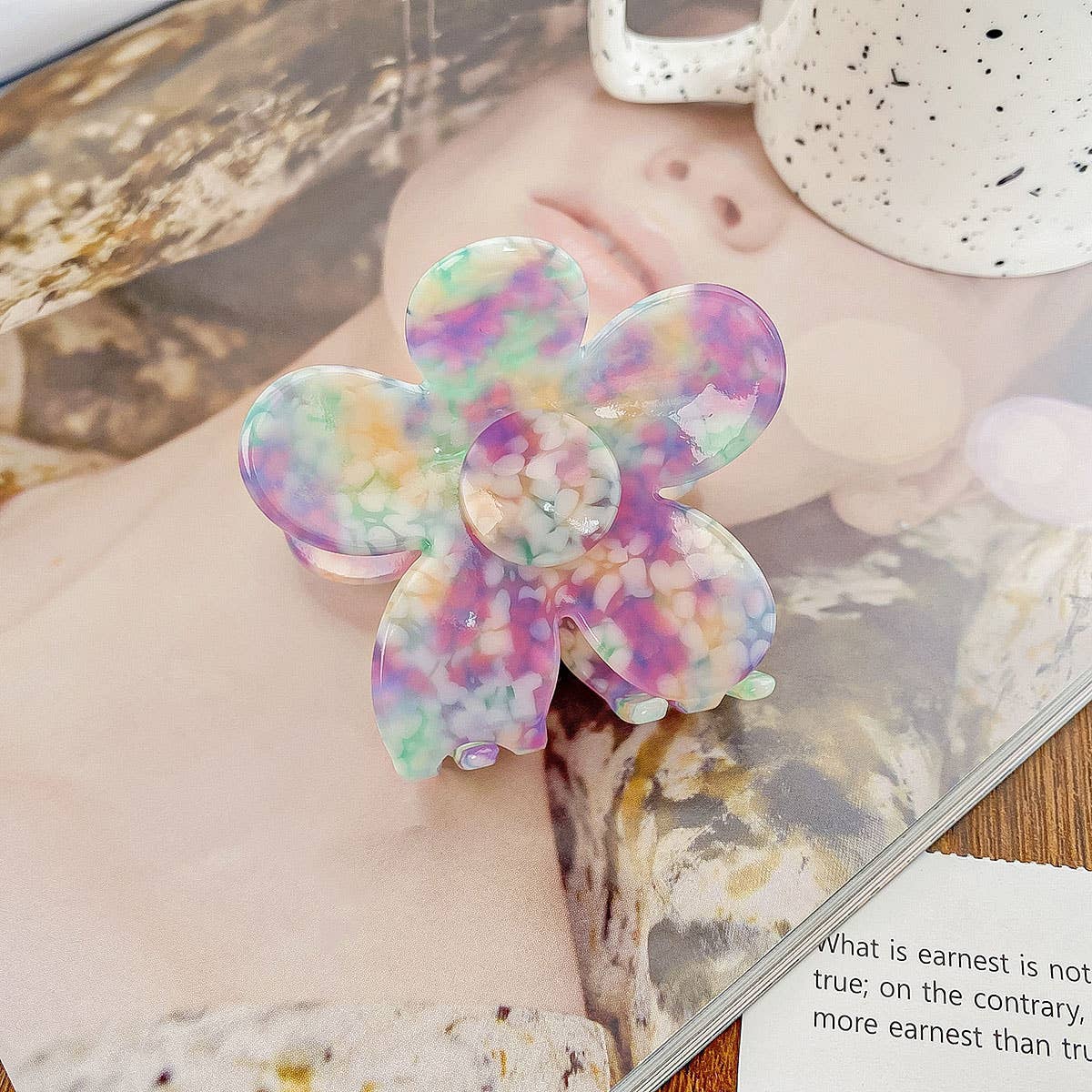 2 7 FLOWER TORTOISE SHELL HAIR CLAW CLIPS_CWAHA0383