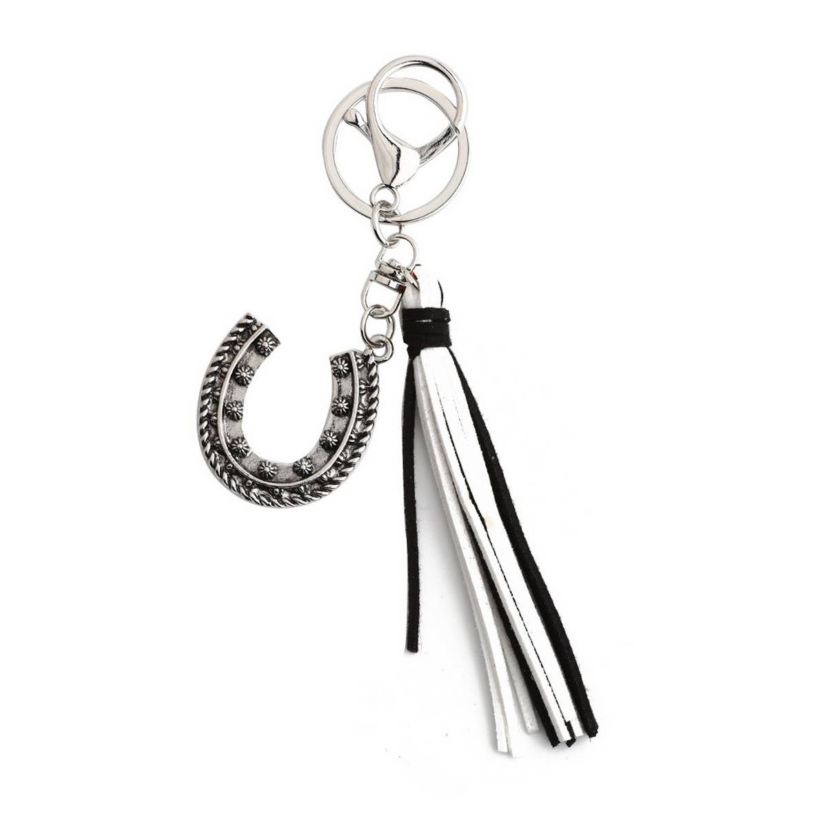 BOHO WESTERN HORSESHOE KEYCHAIN WITH VINTAGE CHARM_CWAB5084