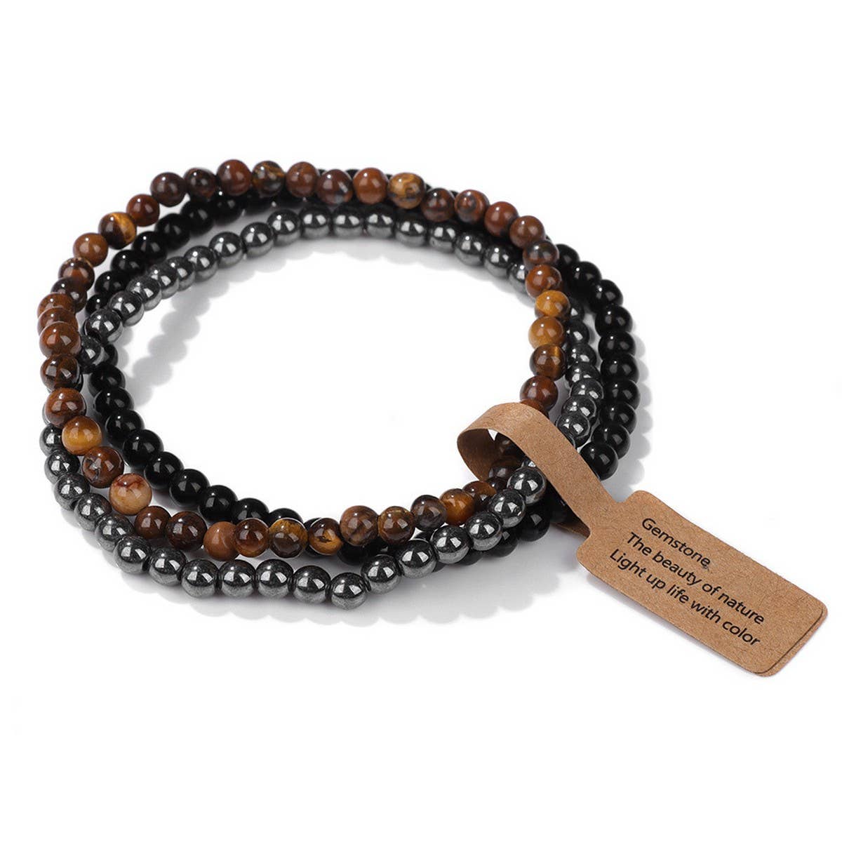 Cwaje4295_Natural Stone Beads Vintage Bracelet