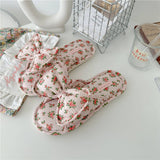 LIGHT BLUE FLORAL BOW KNOT THICK SOLED HOME SHOES_CWMM2970