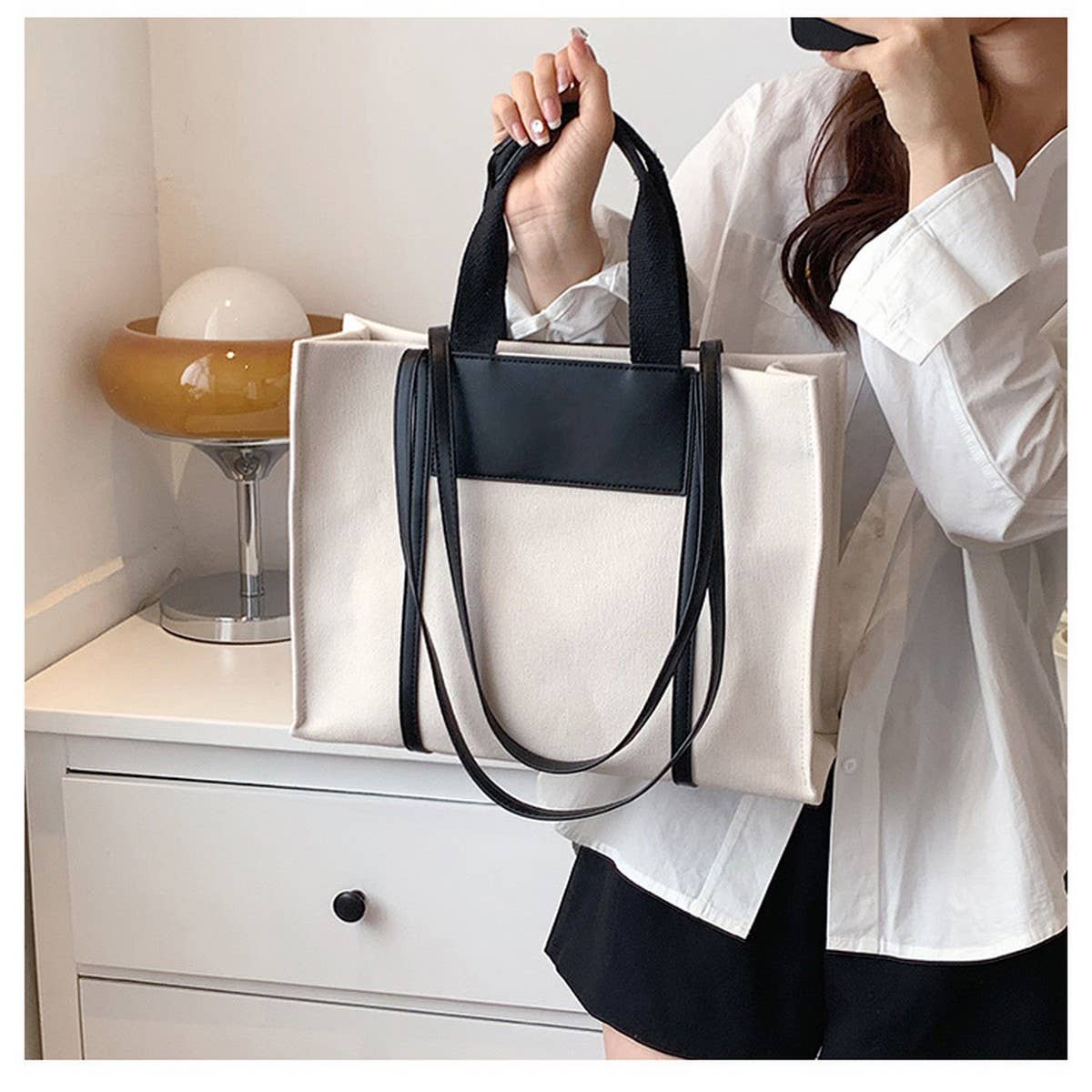 DAILY COMMUTING FASHION SHOULDER BAG TOTE BAG_CWAB1384