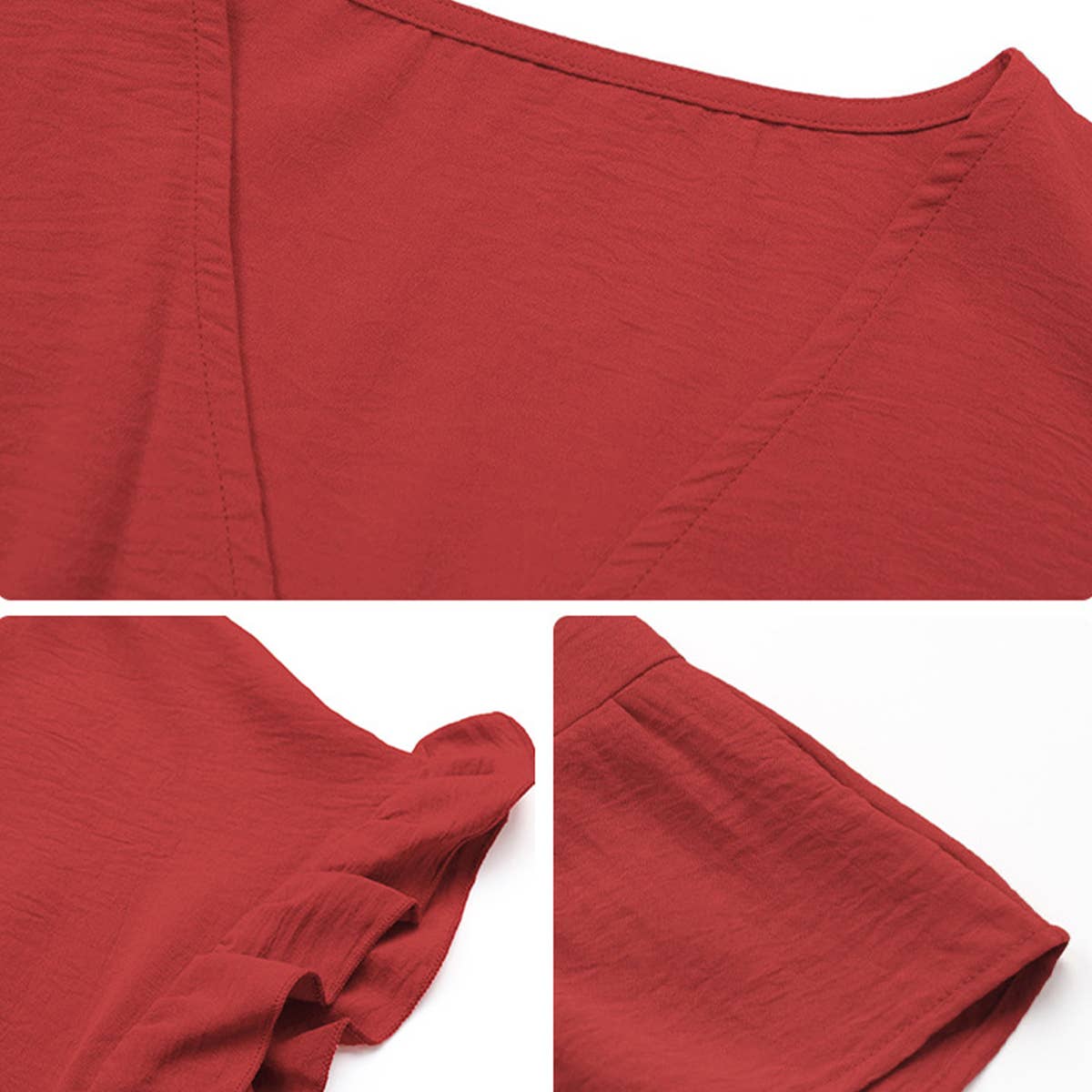 Solid Color Dress With Shoulder Sleeves