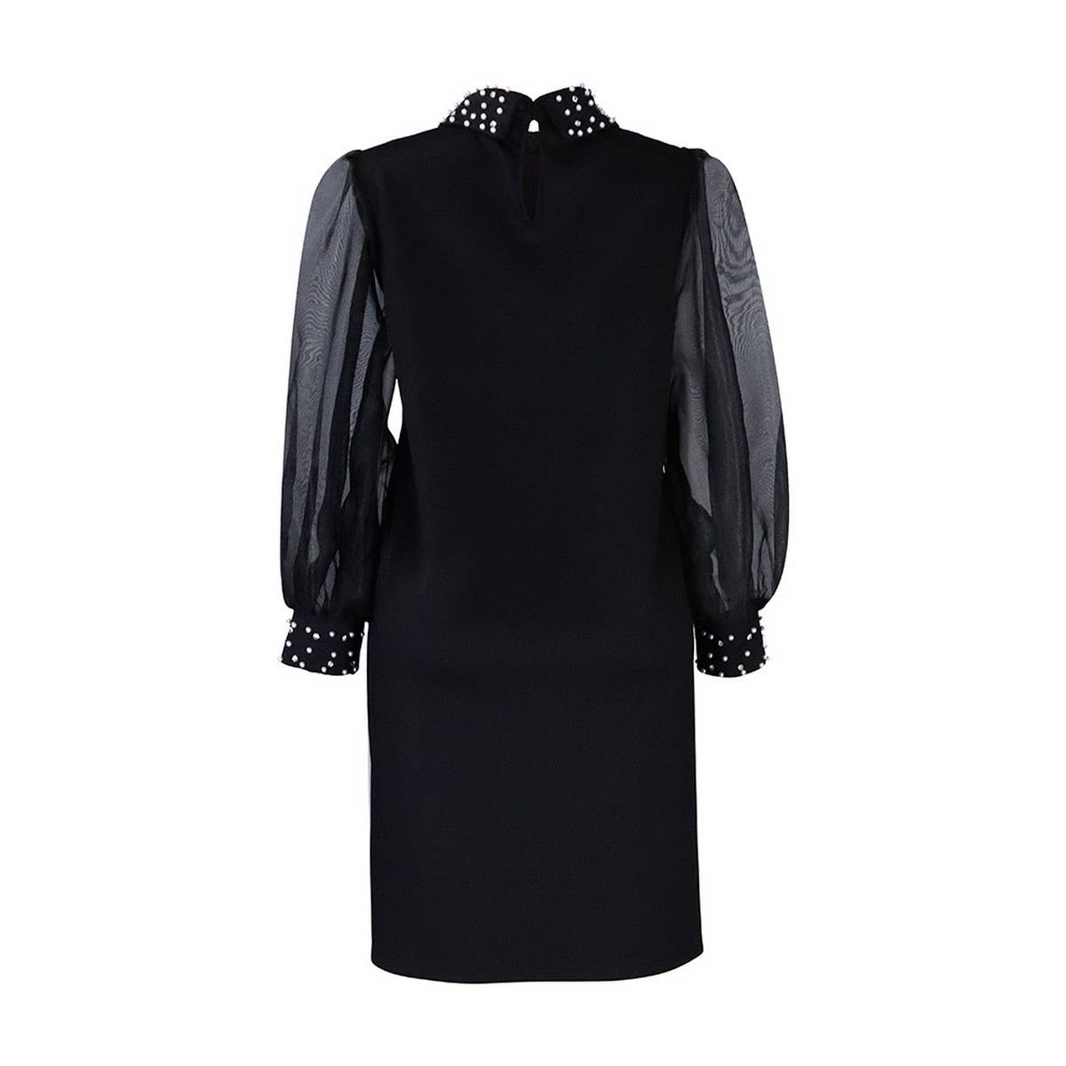 MESH STITCHING BEADED LOOSE PLUS SIZE DRESS_CWDSD6087