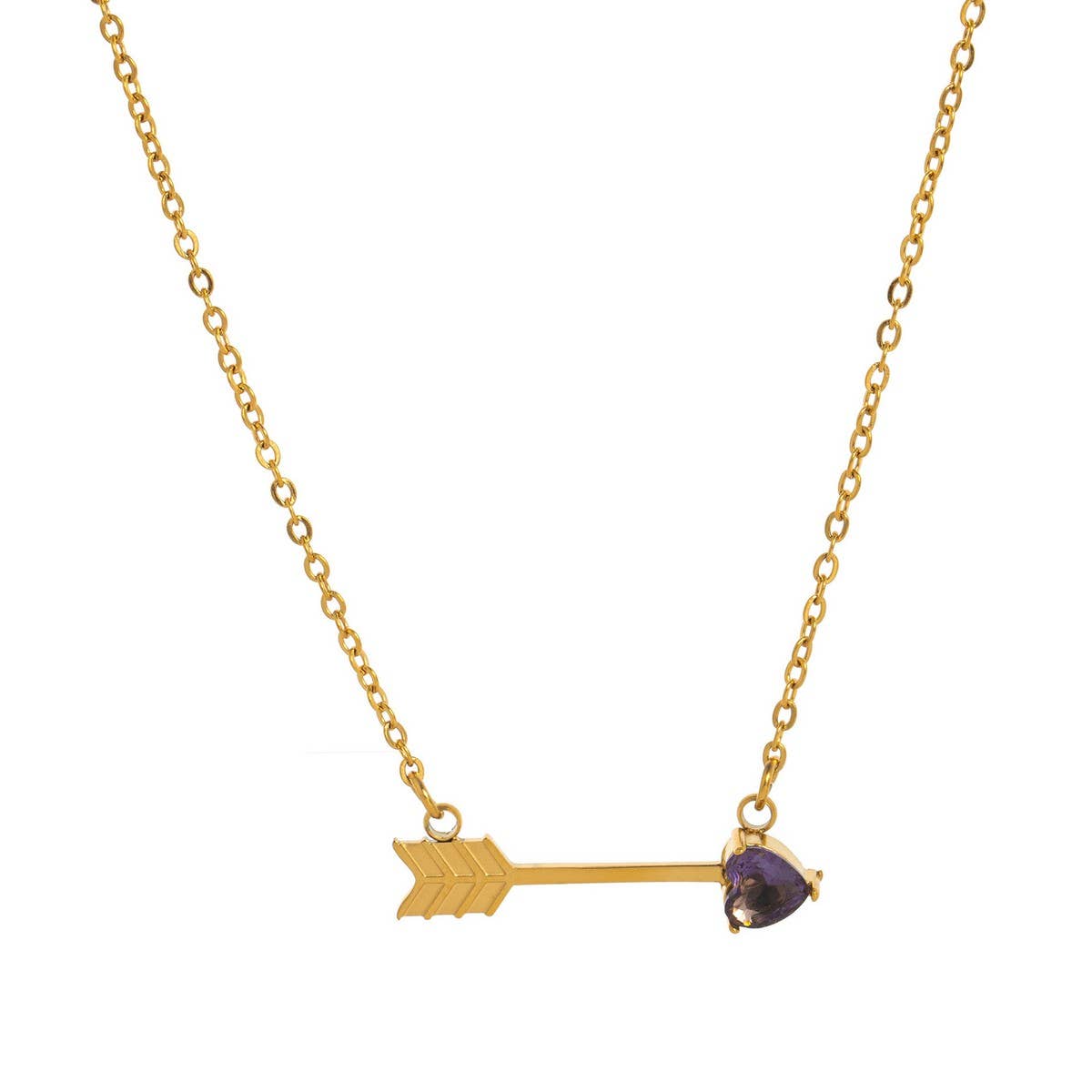 COLORFUL CREATIVE HEART PIERCING PENDANT NECKLACE_CWMM5342