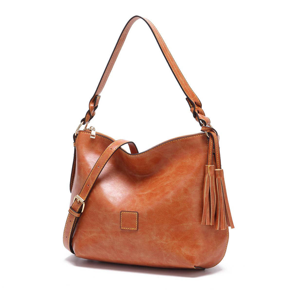 Fashion Retro Waxed Soft Pu Leather Handbag_Cwab2598